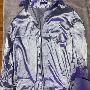 Giorgio Armani Metallic Silver Shirt Jacket